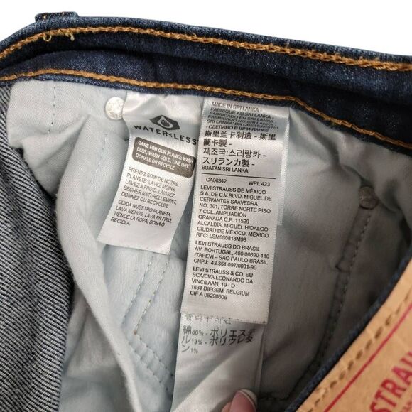 Levi's Ribcage Straight Ankle Buttonfly Ripped Torn Distressed Denim Blue Jeans - Picture 9 of 12